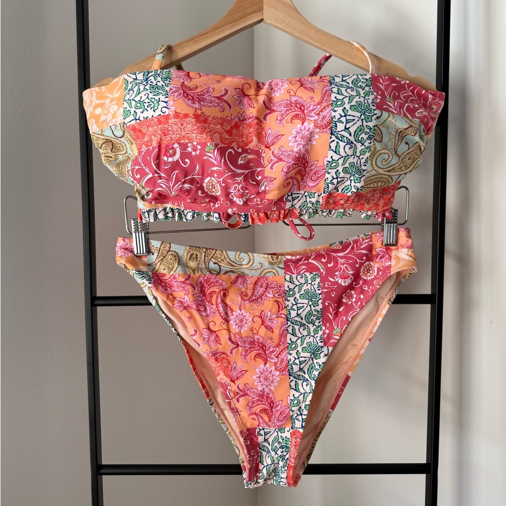 Cupshe Endless Treasure Patchwork Bikini, Size L - image 1